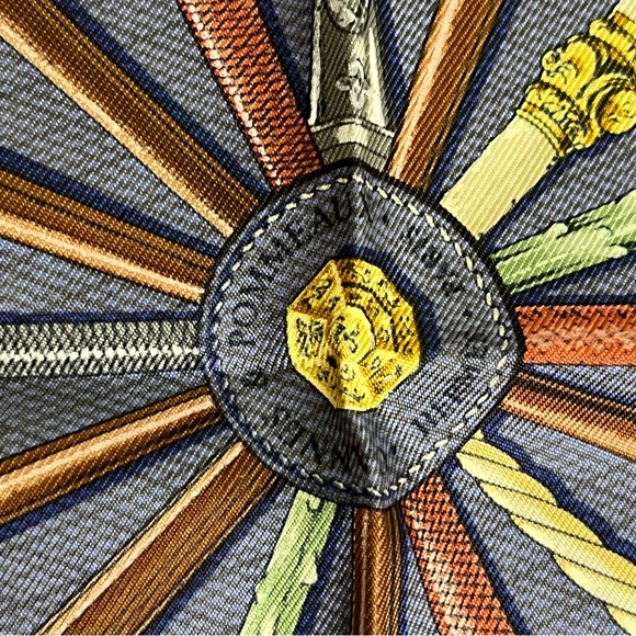 Hermes Carre Scarf 45 Small Cannes et Pommeaux Silk Navy - Picture 4 of 9